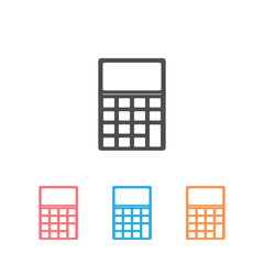 Poster - Calculator Silhouette Business Set Icon Vector