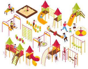 Wall Mural - Playground Kids Parents Set