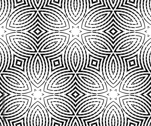 Abstract hypnotic pattern from stripes. Waves and swirls of geometric shapes.