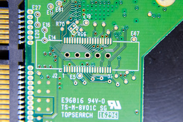 sata hard drive connector Electronic board with electrical components. Electronics of computer equipment