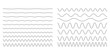 Set of wavy, zigzag, sinuous horizontal lines