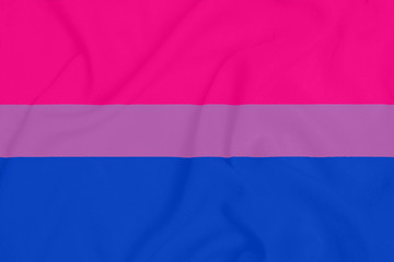 Wall Mural - LGBT Bisexual pride community flag on a textured fabric. Pride symbol