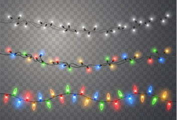 Poster - Christmas lights. Light bulb garland
