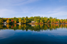 Fall Reflections On Lake In Maine
