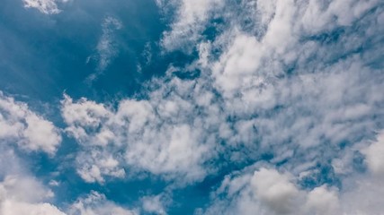 Wall Mural - Beautiful blue sky with clouds background time lapse