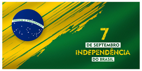 Wall Mural - 7 de setembro, independencia do brasil, (translation : 7  September, Independence Day of Brazil), Billboard, Poster, Social Media, Greeting Card template vector Illustration