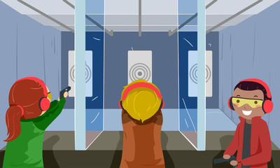 Poster - Stickman Friends Target Shooting Range