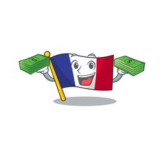 Canvas Print - With money bag flag france in the cartoon shape