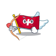 Poster - Cupid flag switzerland with the mascot shape