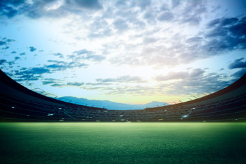 lights at night and stadium 3d render