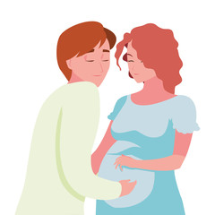 Sticker - couple pregnancy and maternity design