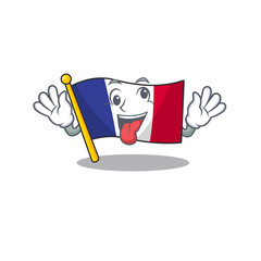 Wall Mural - Crazy french flag folded in cartoon drawer