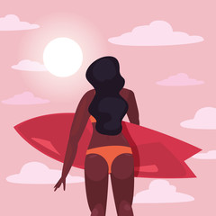 Sticker - woman summer time vacations design