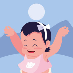 Wall Mural - smiling cute baby girl sitting