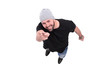 © ASDF - top view. smiling hipster man pointing at you