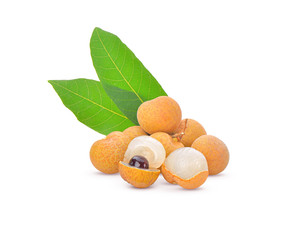 Wall Mural - Fresh longan on white backgroung