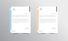 Orange And Blue Letterhead Design Template - Vector