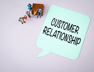 Wall Mural - Customer Relationship. Business and communication concept. Paper speech bubble