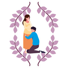 Sticker - couple pregnancy and maternity design