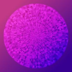 Aufkleber - circle with texture like disco ball or shining jewelry on purple background.