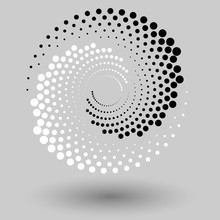 Abstract Dotted Vector Background. Halftone Effect. Spiral Dotted Background Or Icon. Yin And Yang Style