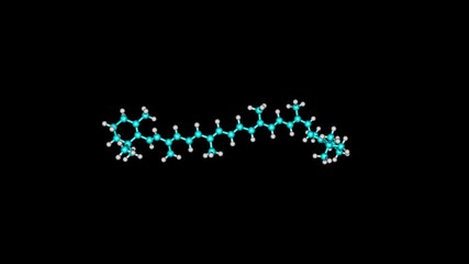 Wall Mural - Carotene molecular structure rotating video