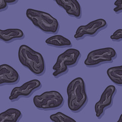 Wall Mural - Vector Seamless Pattern of Black Raisin