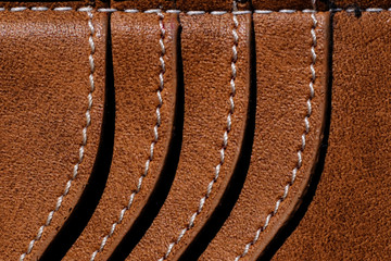 Poster - texture of brown leather wallet with card slot