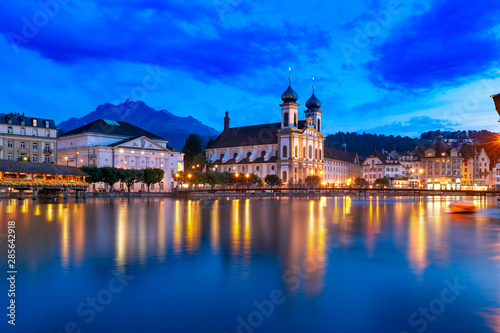Lucerne at night, Switzerland Poster Mural XXL