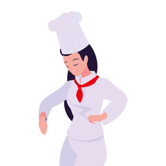 Wall Mural - woman chef character with uniform