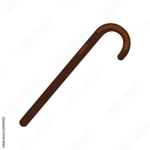 Fotomural wooden walk stick on white background