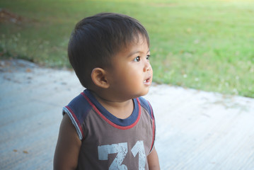 Cute little asian boy