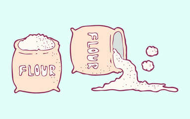 Fototapete - digitally drawn illustration flour design. hand drawing style