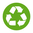 Simple green recycling symbol button