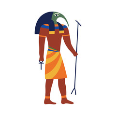 Icon of Anubis an ancient God of Egypt flat vector illustration isolated.