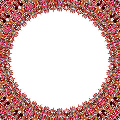 Poster - round floral frame design - abstract vector border graphic element