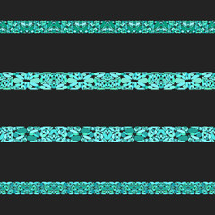 Poster - Gravel stone mosaic divider line set - vector design elements