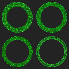 Poster - Set of 4 gravel mosaic round borders - vector design elements