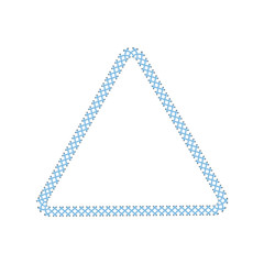 Wall Mural - Stitched border or sewing seams triangle frame the vector illustration isolated.