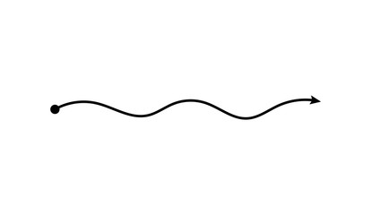 Chaotic black arrow the symbol of confused process vector illustration isolated.