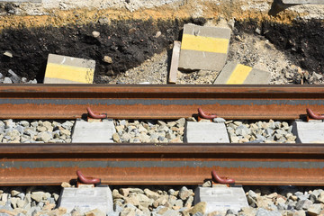 Poster - train SNCB infrabel travaux chantier rail