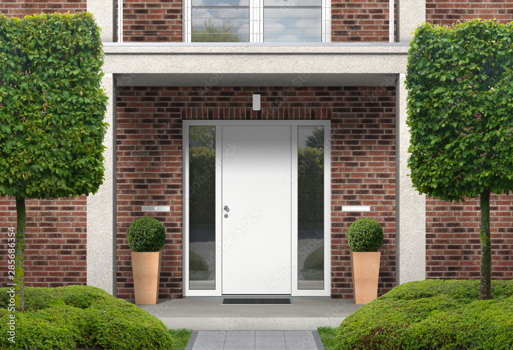 Photo Art Print Rotkliner Villa Oder Haus Mit Backstein Fassade