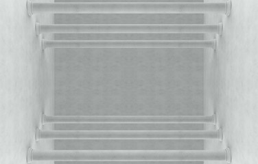 Poster - 3d rendering. abstract horizontal cylinder pole wall space background.