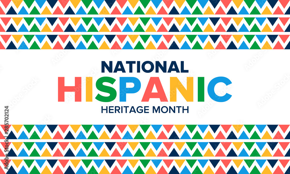 National Hispanic Heritage Month in September and October. Hispanic and Latino Americans culture. Celebrate annual in United States. Poster, card, banner and background. Vector illustration - obrazy, fototapety, plakaty 