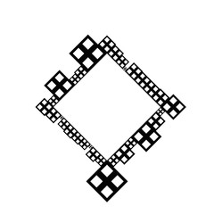 Poster - Minimal square badge background template - geometrical black and white vector graphic design with blank space in the center