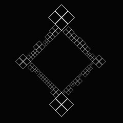 Poster - Minimal geometrical monochrome diagonal square blank badge design element - abstract modern vector graphic