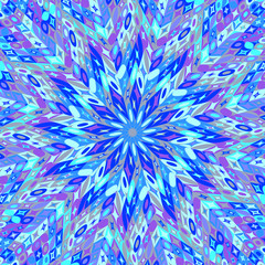 Poster - Dynamic radial pattern background design - hypnotic psychedelic abstract colorful circular vector graphic from geometrical tiles