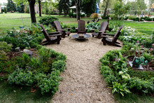 Landscape In The Summer. Landscaping With Flower Beds