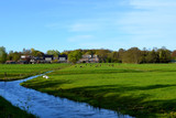 Fototapeta Miasto - Back landscape of Groenekan village near Utrecht city.