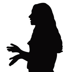 Sticker - a woman head silhouette vector